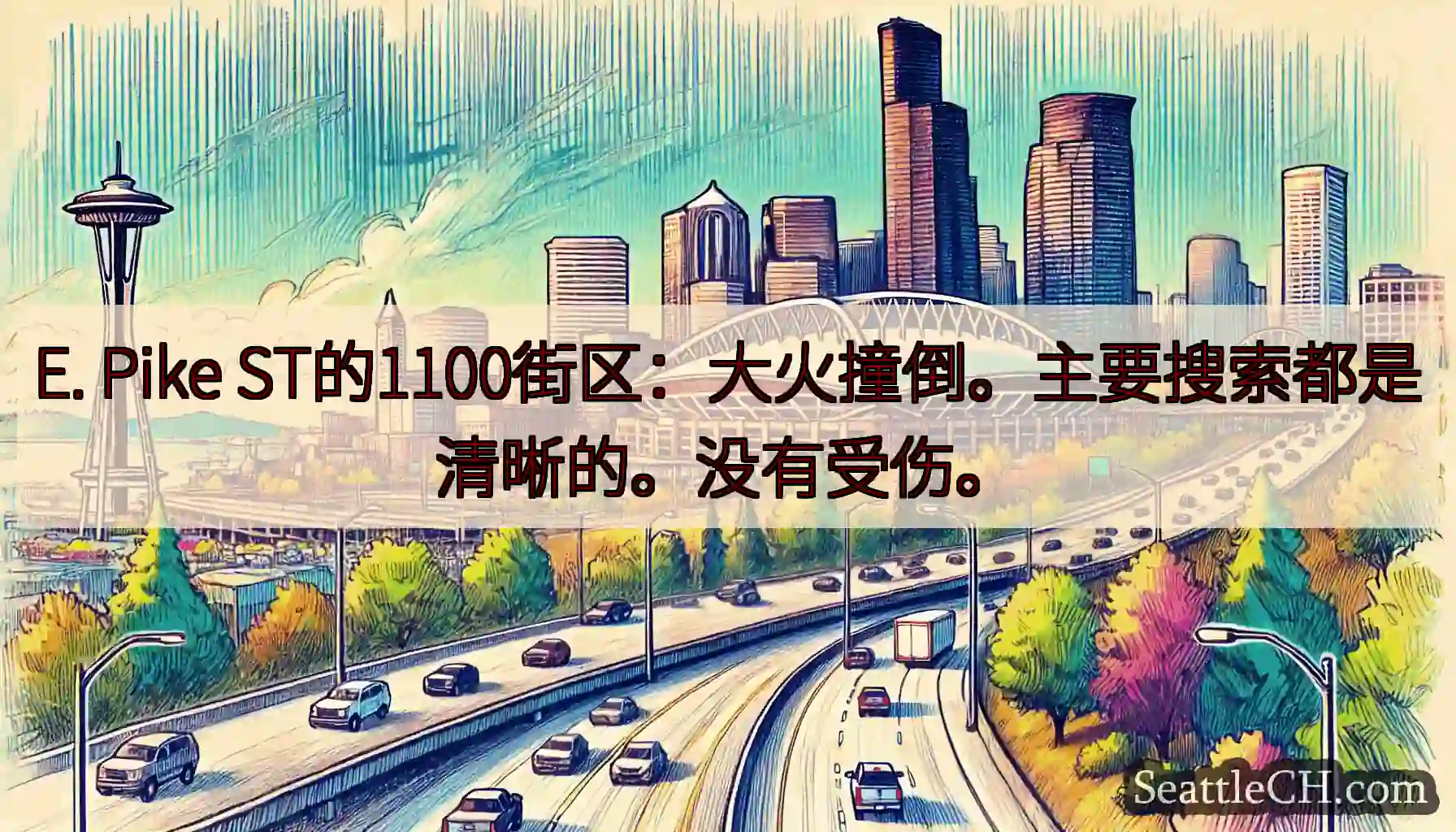 E. Pike ST的1100街区：大火撞倒。主要搜索都是清晰的。没有受伤。