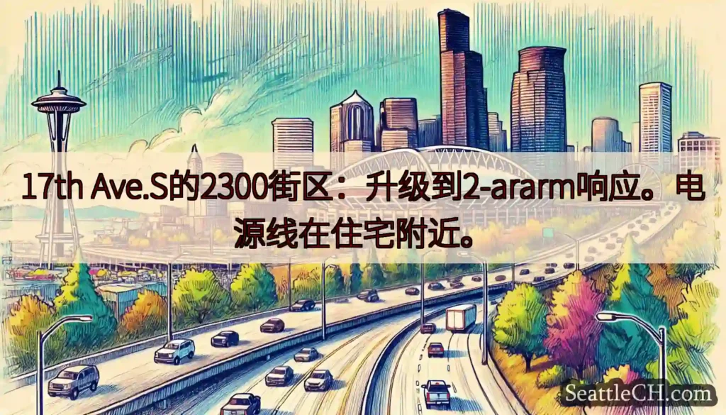17th Ave.S的2300街区：升级到2-ararm响应。电源线在住宅附近。
