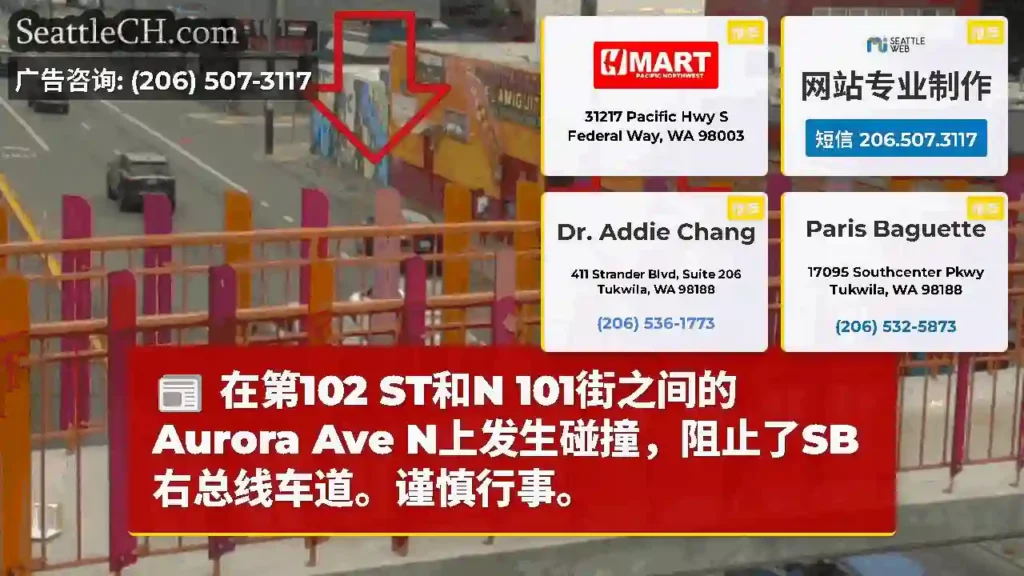 在第102 ST和N 101街之间的Aurora Ave
