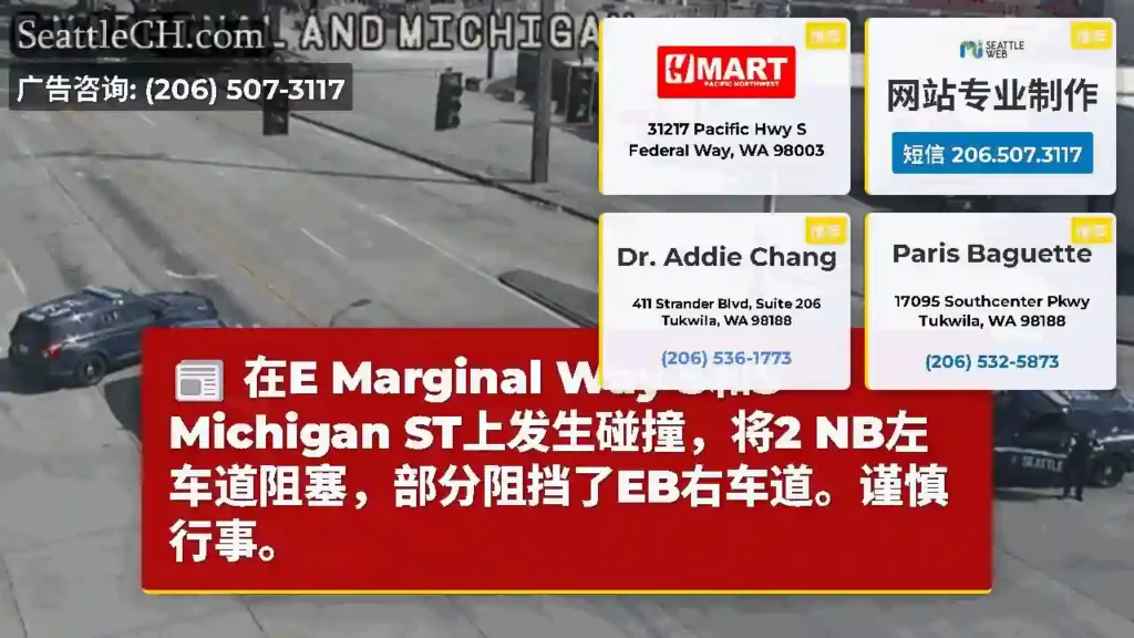 在E Marginal Way S和S Michigan ST上发生碰撞，将2