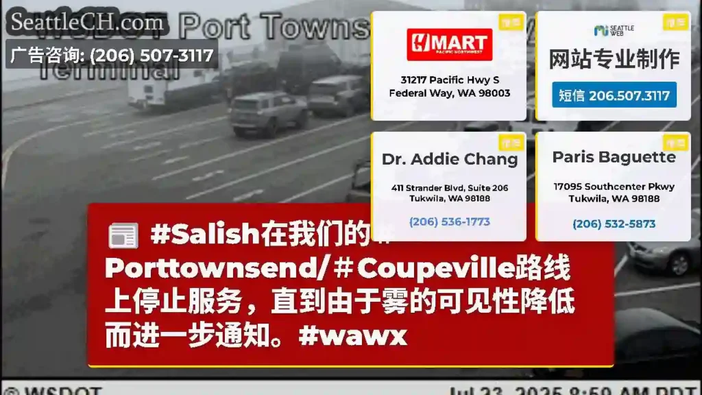 #Salish在我们的＃Porttownsend/＃Coupeville路线上停止服务，直到由于雾的