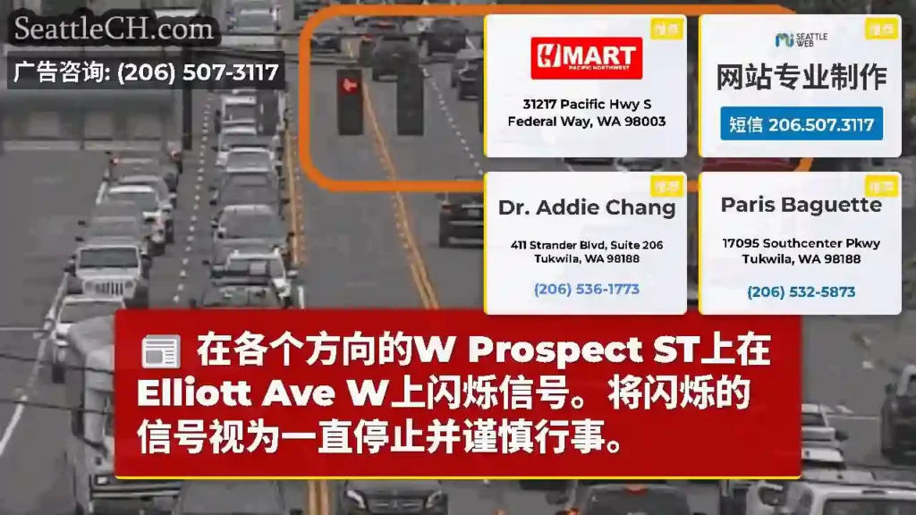 在各个方向的W Prospect ST上在Elliott Ave