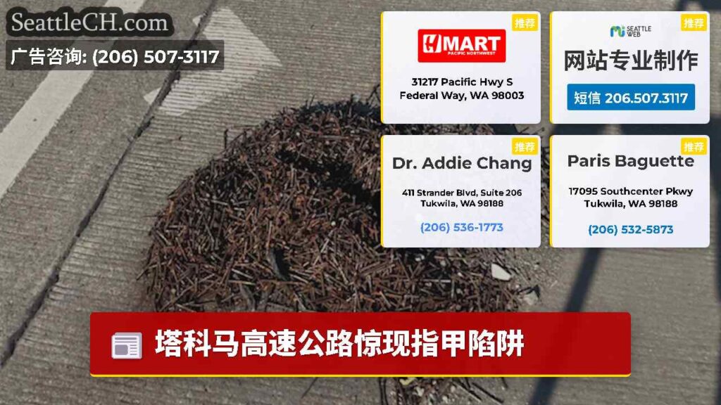 塔科马高速公路惊现指甲陷阱