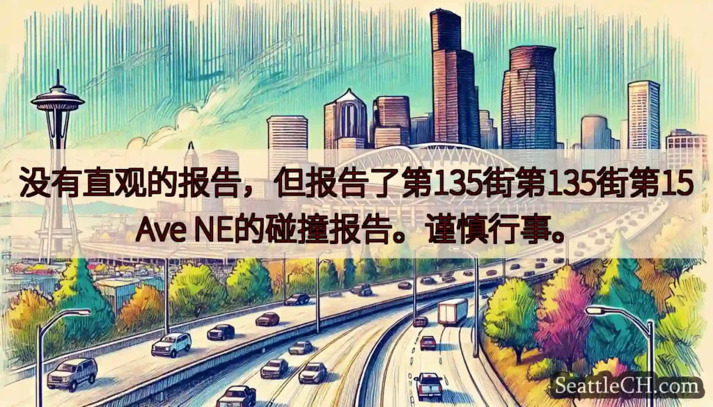 没有直观的报告，但报告了第135街第135街第15 Ave NE的碰撞报告。谨慎行事。