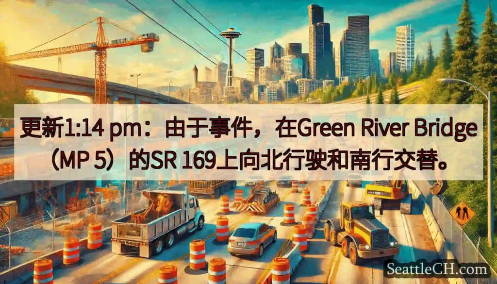 更新1:14 pm：由于事件，在Green River Bridge（MP 5）的SR