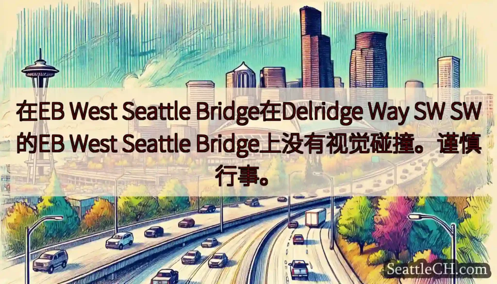 在EB West Seattle Bridge在Delridge Way SW SW的EB