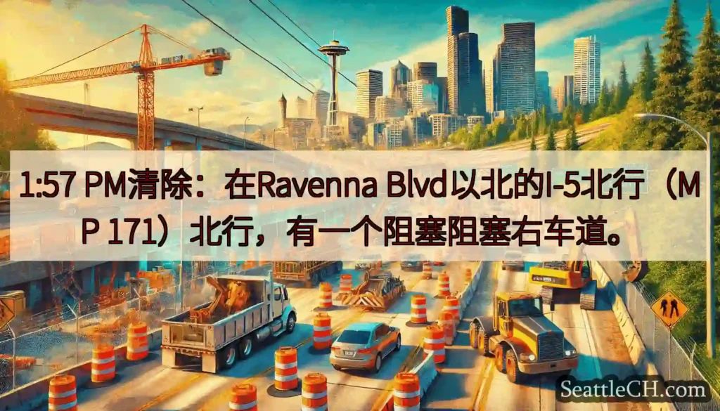 1:57 PM清除：在Ravenna Blvd以北的I-5北行（MP