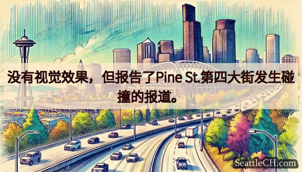 没有视觉效果，但报告了Pine St.第四大街发生碰撞的报道。