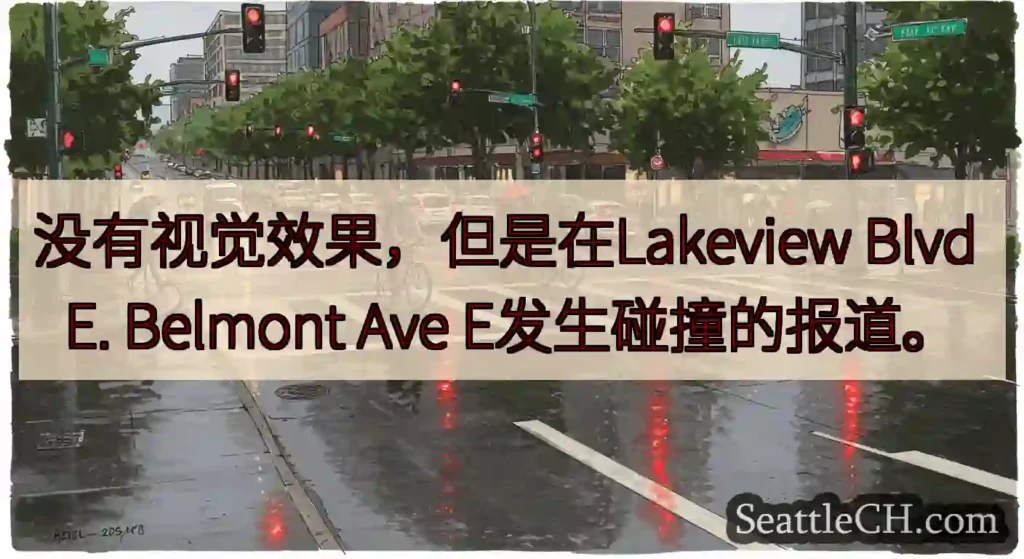 没有视觉效果，但是在Lakeview Blvd E. Belmont Ave E发生碰撞的报道。