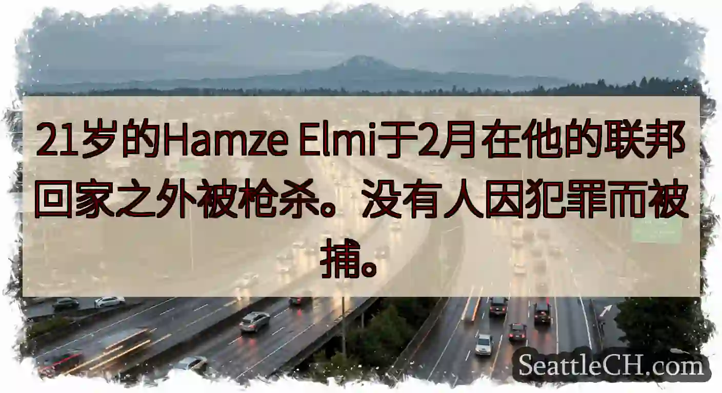 21岁的Hamze Elmi于2月在他的联邦回家之外被枪杀。没有人因犯罪而被捕。