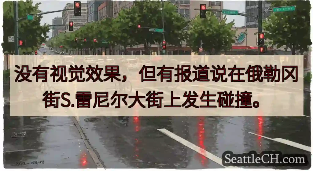 没有视觉效果，但有报道说在俄勒冈街S.雷尼尔大街上发生碰撞。