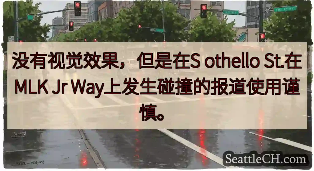 没有视觉效果，但是在S othello St.在MLK Jr Way上发生碰撞的报道使用谨慎。