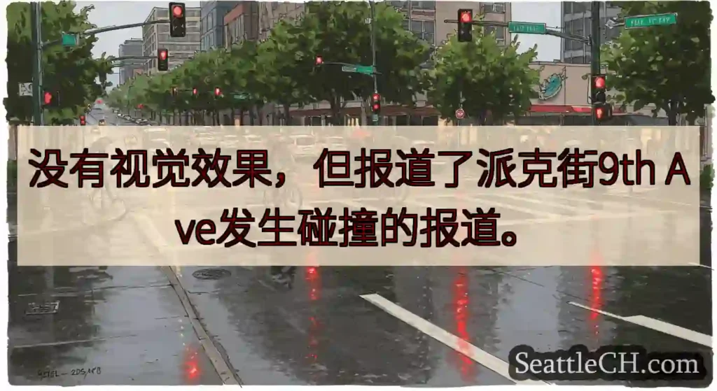 没有视觉效果，但报道了派克街9th Ave发生碰撞的报道。