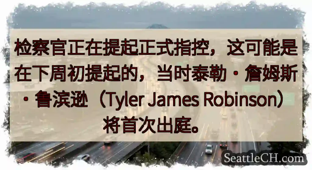 检察官正在提起正式指控，这可能是在下周初提起的，当时泰勒·詹姆斯·鲁滨逊（Tyler James