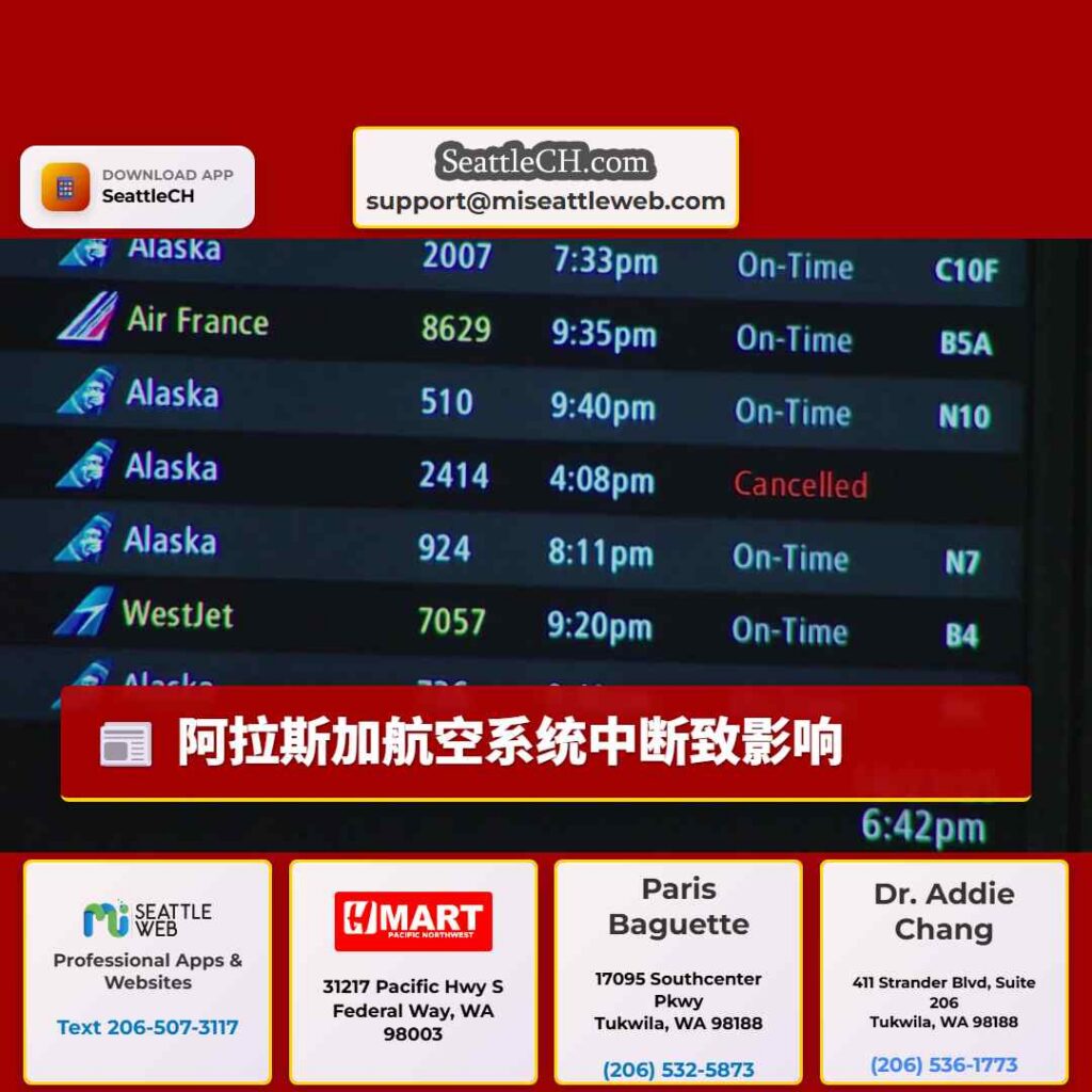 阿拉斯加航空系统中断致影响