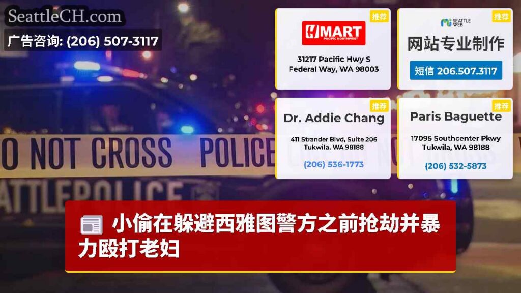 小偷在躲避西雅图警方之前抢劫并暴力殴打老妇