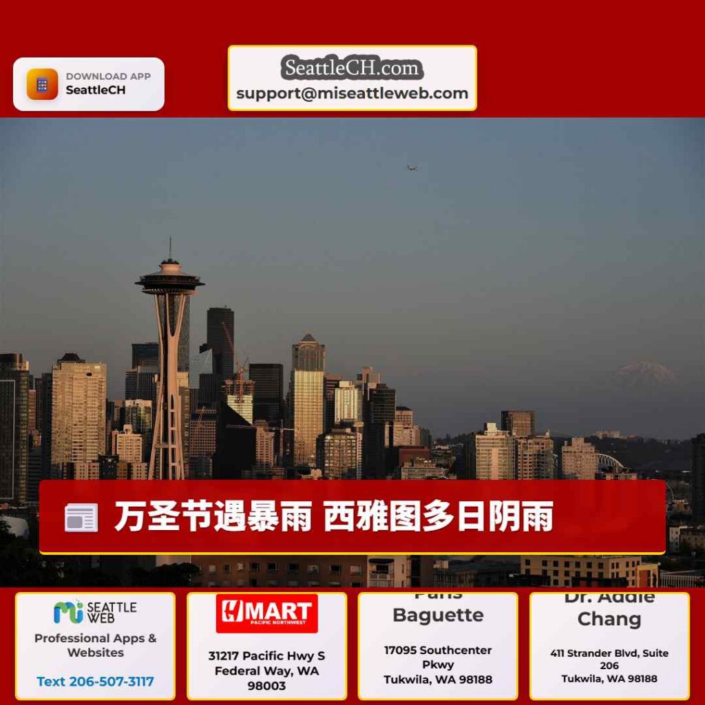 万圣节遇暴雨 西雅图多日阴雨