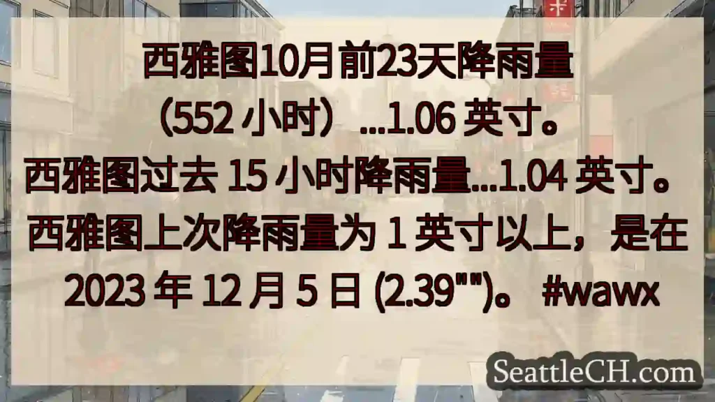 西雅图10月前23天降雨量