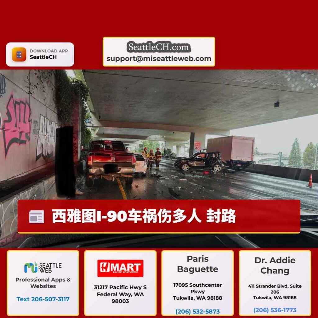 西雅图I-90车祸伤多人 封路