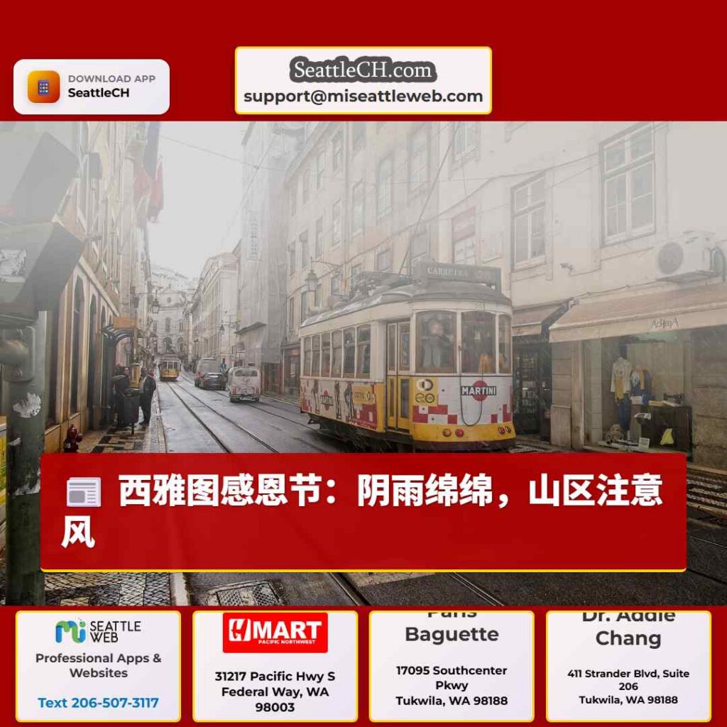 西雅图感恩节：阴雨绵绵，山区注意风