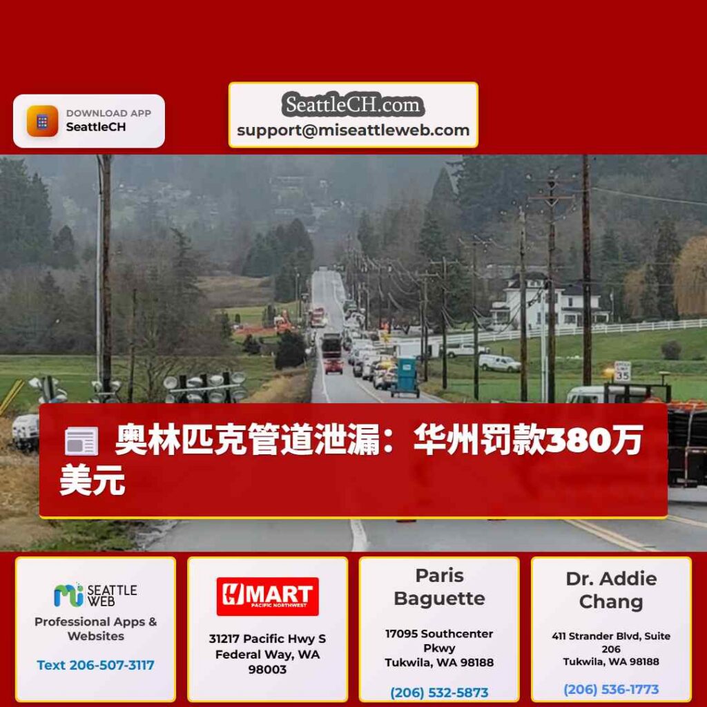 奥林匹克管道泄漏:华州罚款380万美元