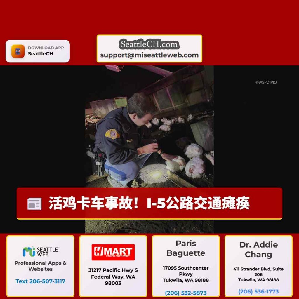 活鸡卡车事故！I-5公路交通瘫痪