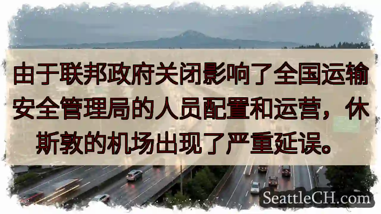 由于联邦政府关闭影响了全国运输安全管理局的人员配置和运营，休斯敦的机场出现了严重延误。