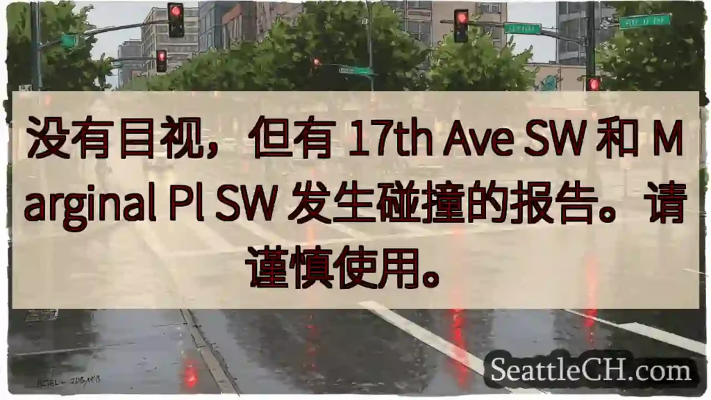 没有目视，但有 17th Ave SW 和 Marginal Pl SW