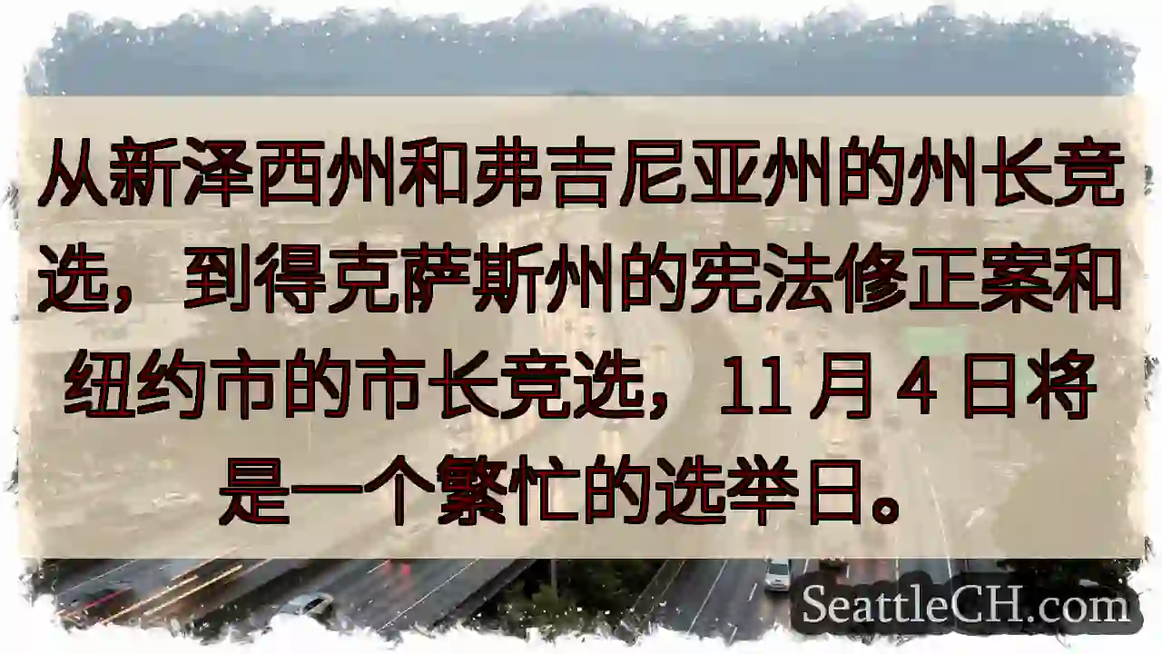 从新泽西州和弗吉尼亚州的州长竞选，到得克萨斯州的宪法修正案和纽约市的市长竞选，11 月 4