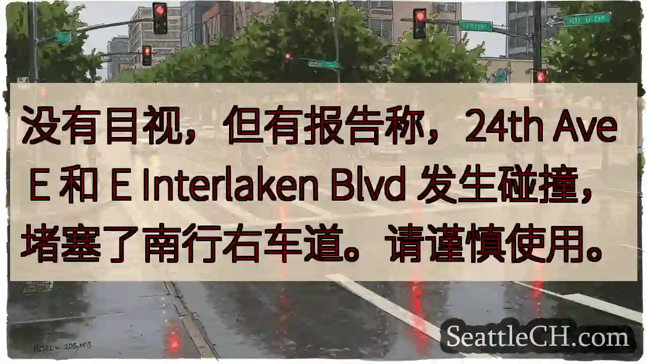 没有目视，但有报告称，24th Ave E 和 E Interlaken Blvd
