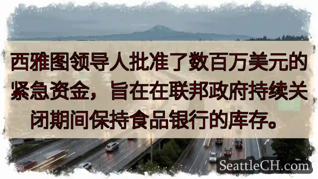 西雅图领导人批准了数百万美元的紧急资金,旨在在联邦政府持续关闭期间保持食品银行的库存。