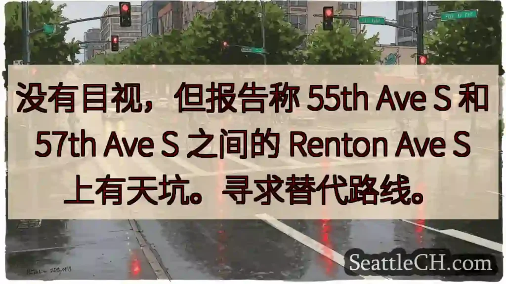 没有目视,但报告称 55th Ave S 和 57th Ave S 之间的 Renton Ave