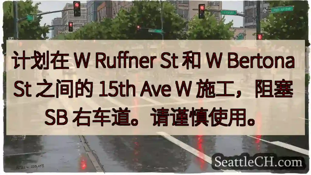 计划在 W Ruffner St 和 W Bertona St 之间的 15th Ave W