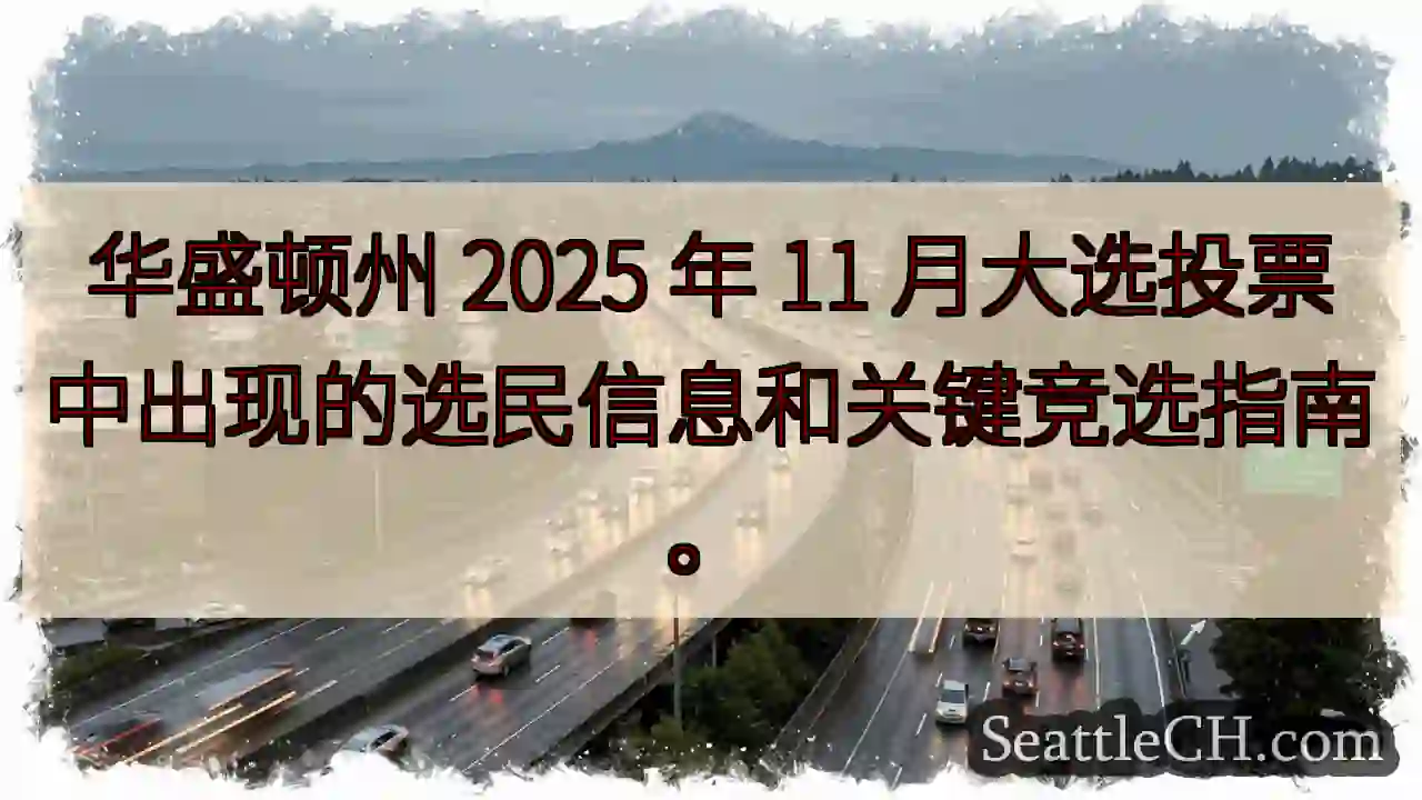 华盛顿州 2025 年 11 月大选投票中出现的选民信息和关键竞选指南。
