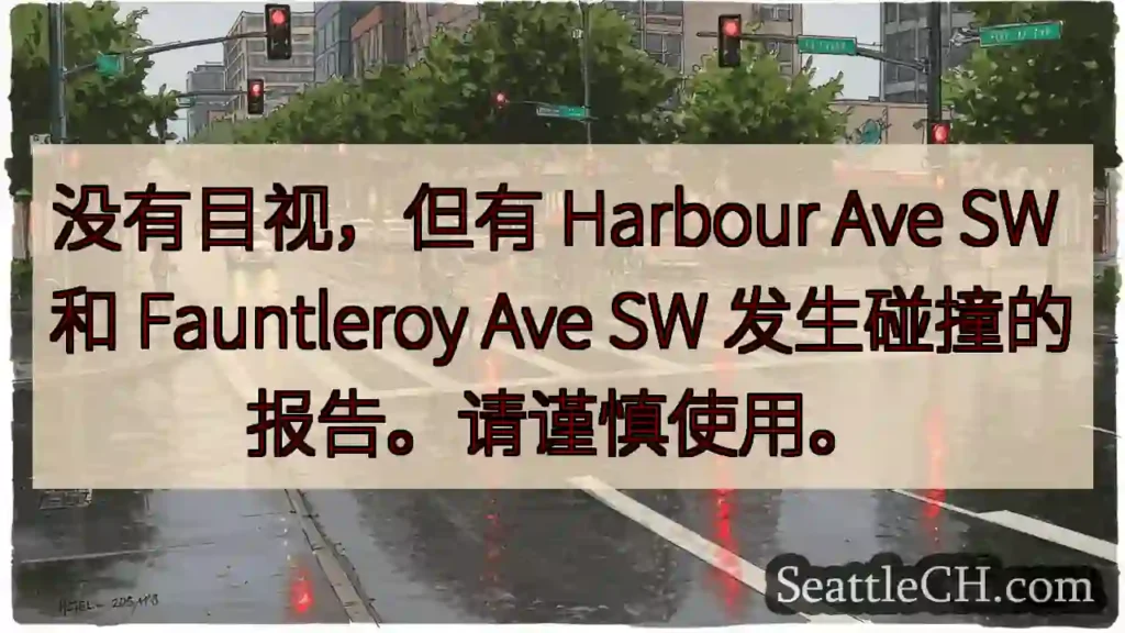 没有目视，但有 Harbour Ave SW 和 Fauntleroy Ave SW