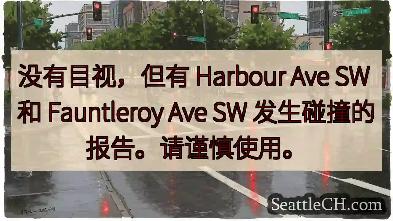 没有目视，但有 Harbour Ave SW 和 Fauntleroy Ave SW