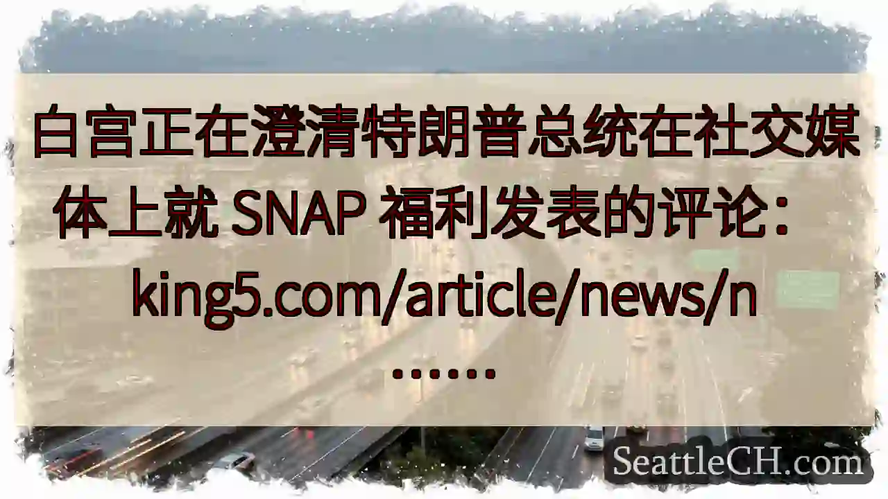 白宫正在澄清特朗普总统在社交媒体上就 SNAP 福利发表的评论：