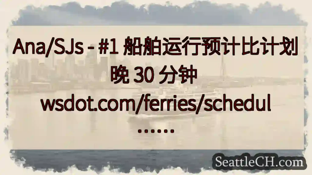 Ana/SJs - #1 船舶运行预计比计划晚 30 分钟