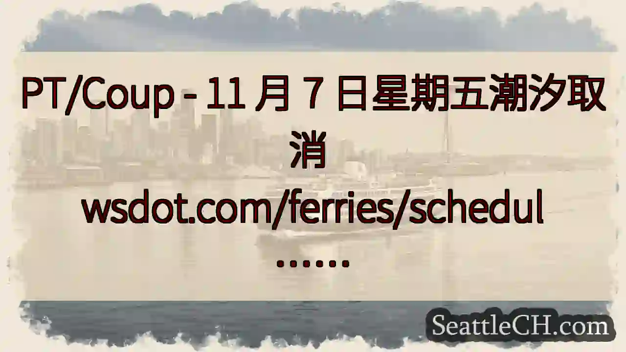 PT/Coup - 11 月 7 日星期五潮汐取消