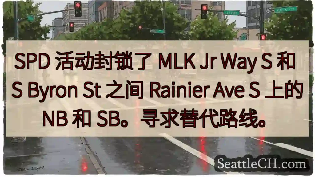 SPD 活动封锁了 MLK Jr Way S 和 S Byron St 之间 Rainier