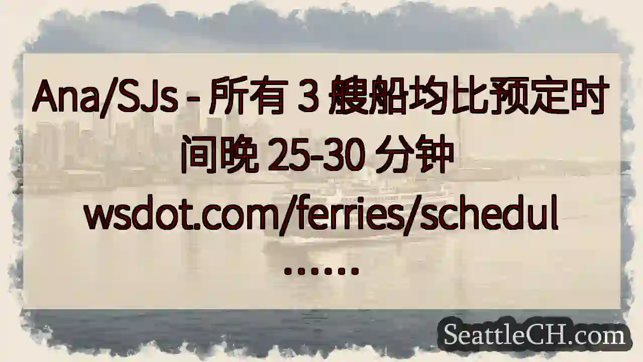 Ana/SJs - 所有 3 艘船均比预定时间晚 25-30 分钟