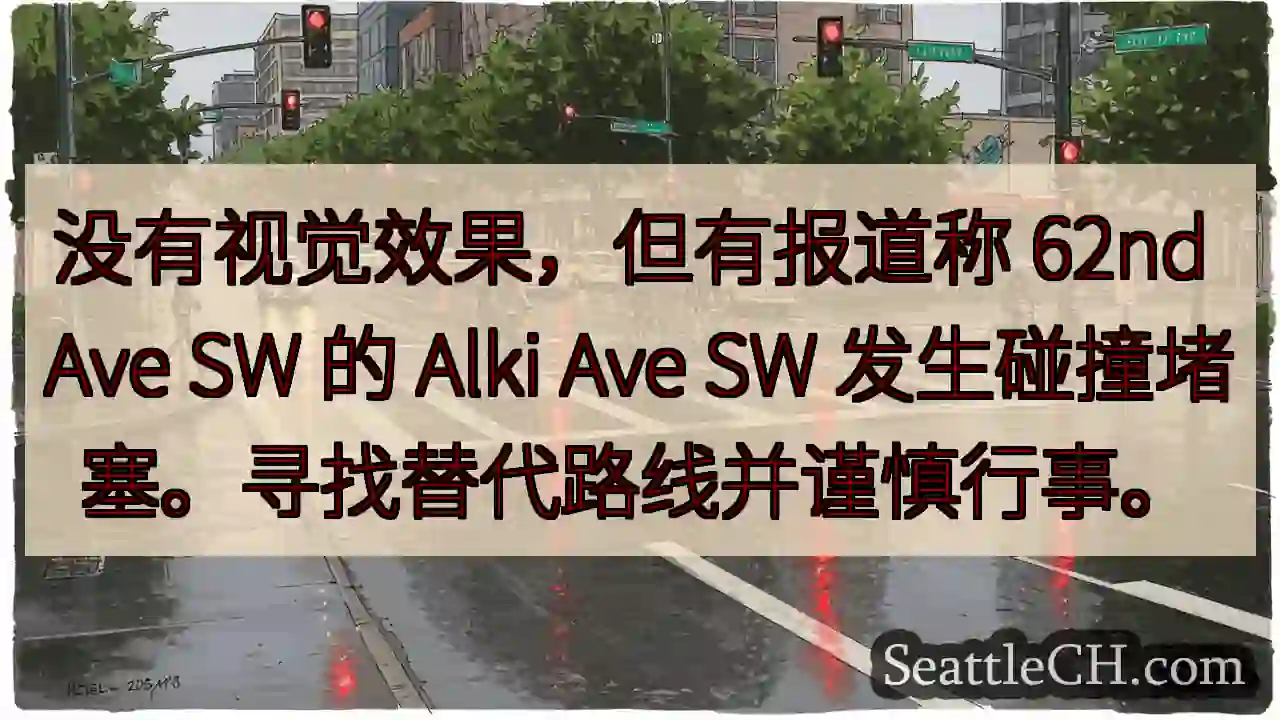 没有视觉效果，但有报道称 62nd Ave SW 的 Alki Ave SW