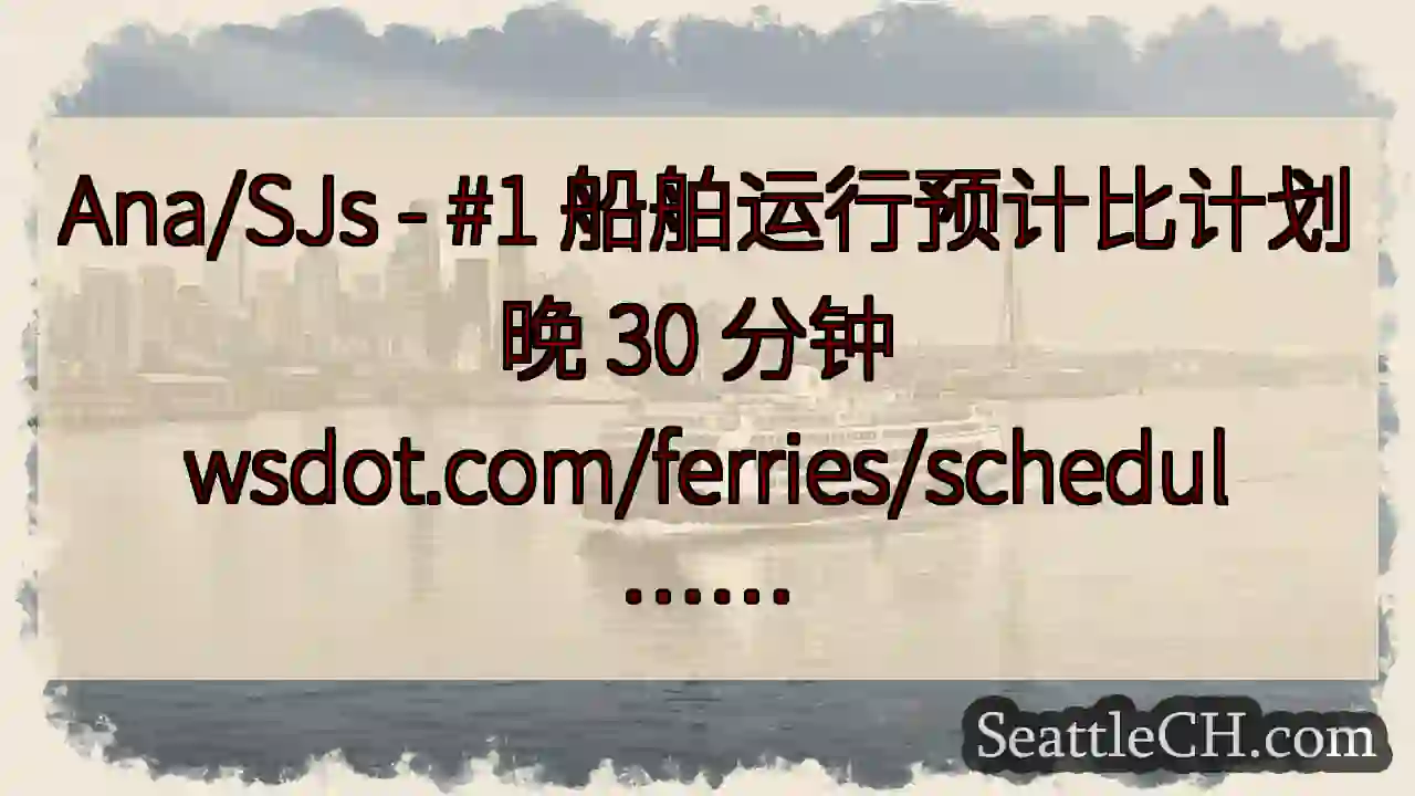 Ana/SJs - #1 船舶运行预计比计划晚 30 分钟