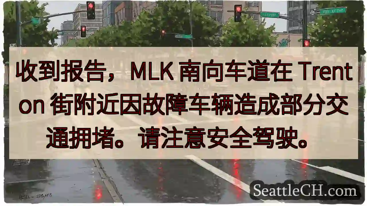 Trenton街：MLK南向车道拥堵！