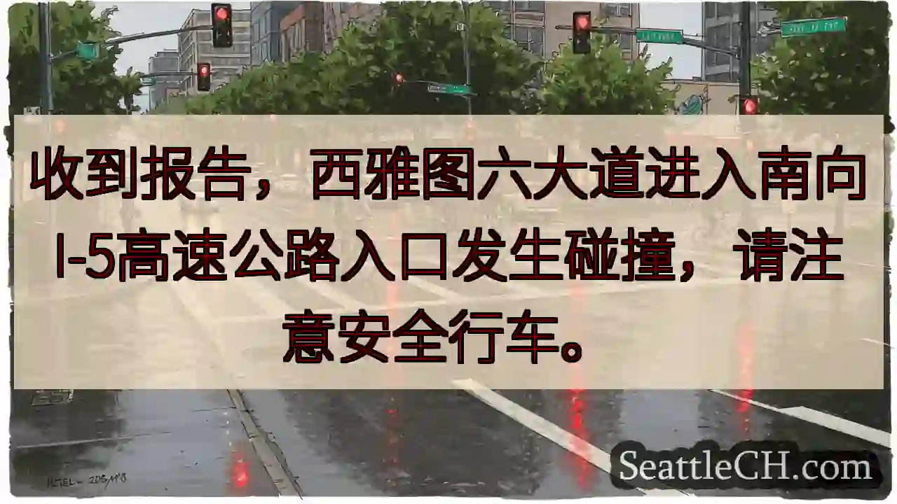 西雅图六大道I-5入口，注意碰撞！