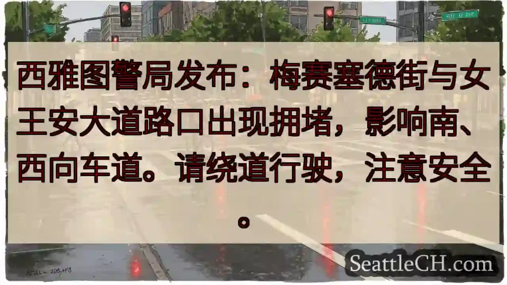梅赛塞德街拥堵!绕行注意安全