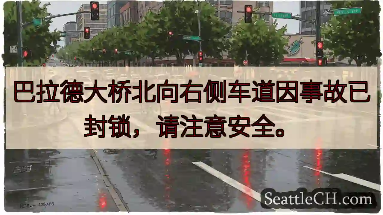 巴拉德桥右侧车道已封锁！