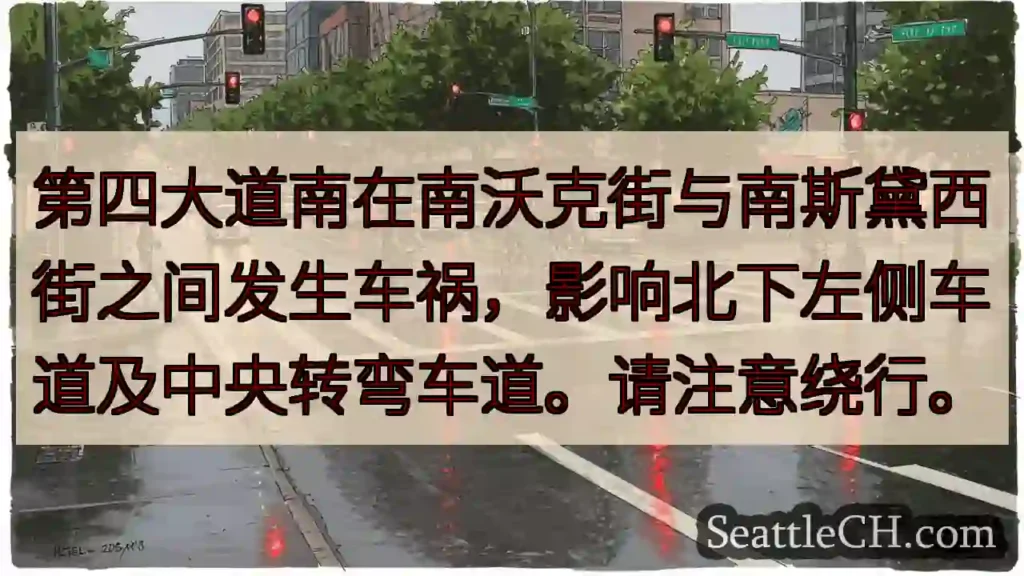 四南车祸！注意绕行。
