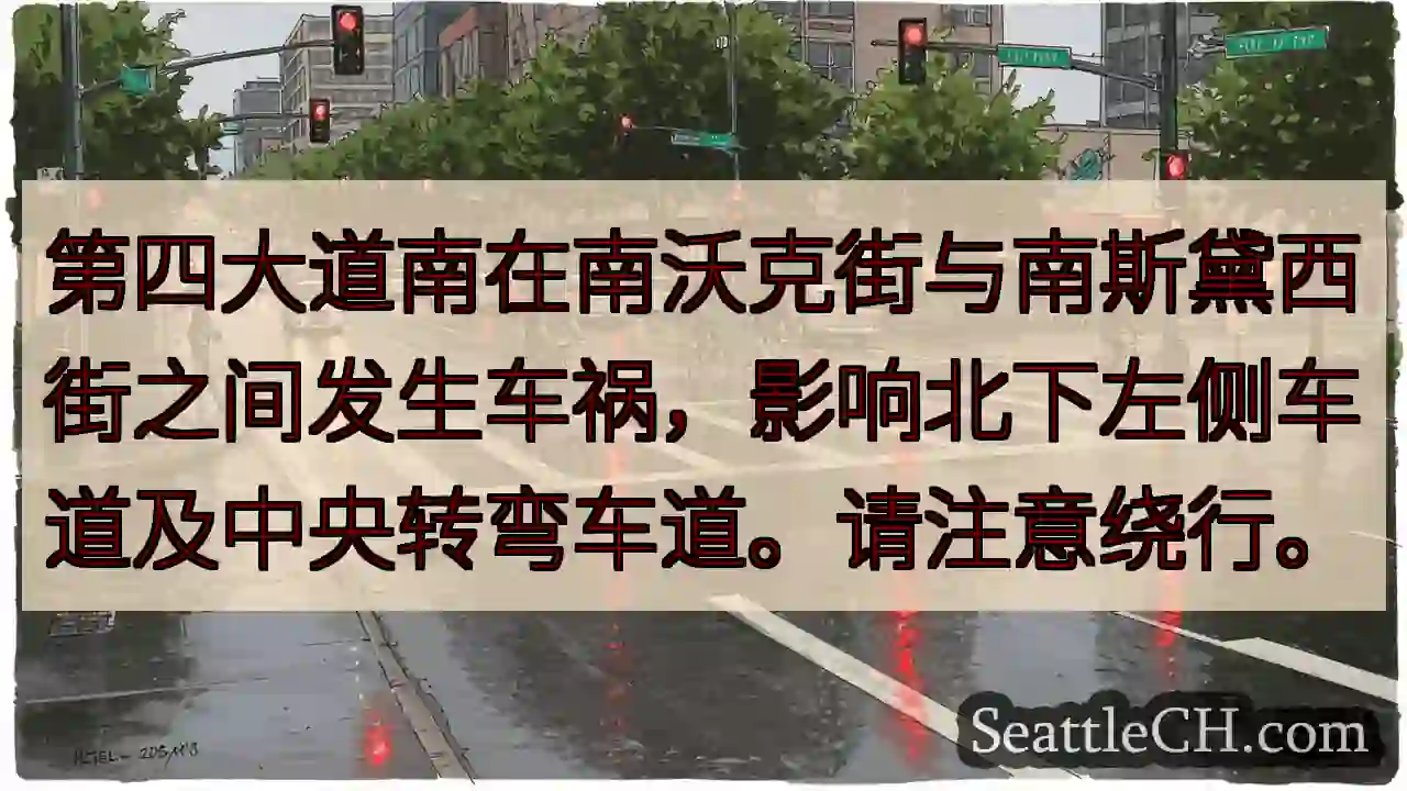四南车祸！注意绕行。