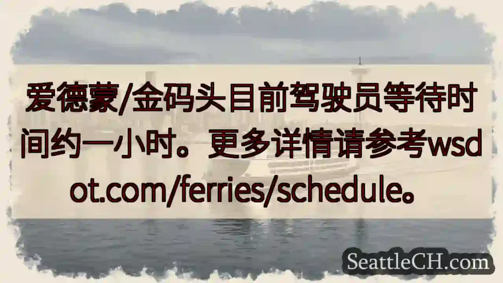 金码头候船约一小时！